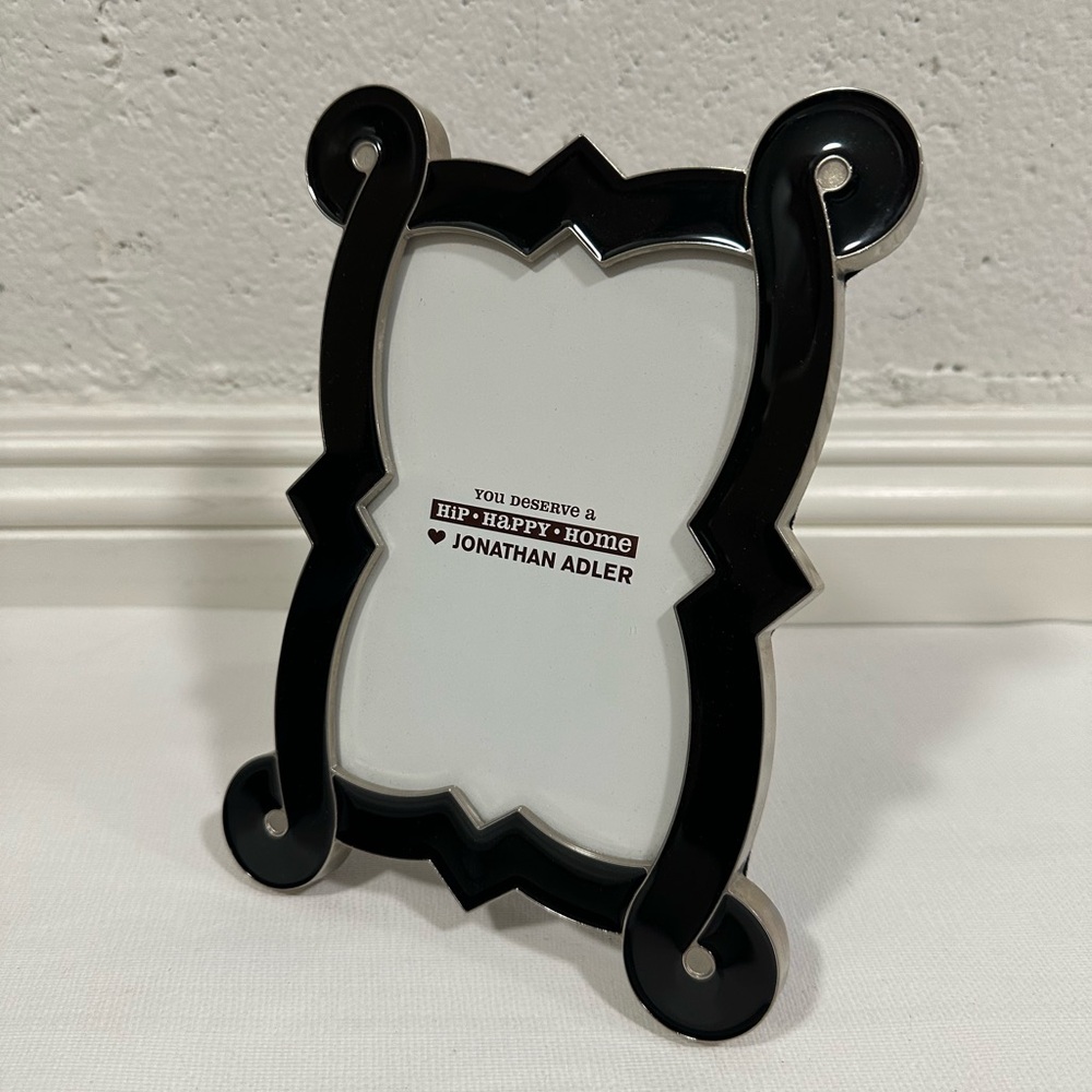 Johnathan Adler Enamel French Curve 4x6 Photo Frame - Black